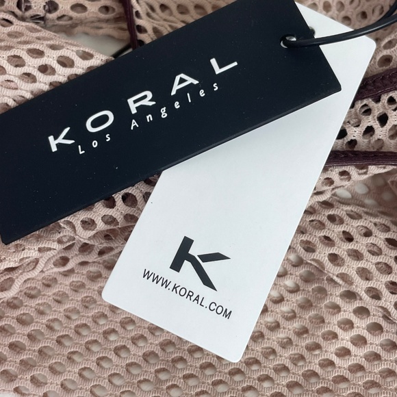 KORAL Ilana Kugel Beige Dolphin Mesh Beach Cover-up Tank Top - NWT - Picture 4 of 7